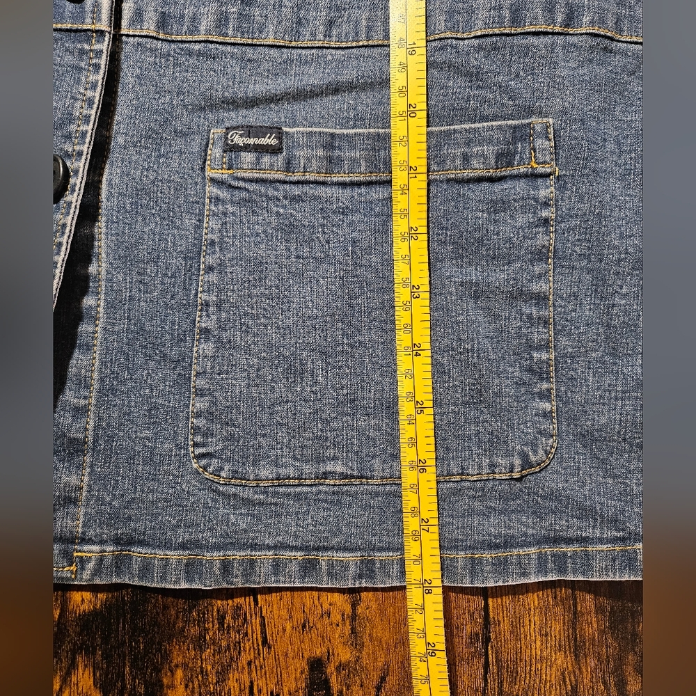 Facconable Denim Utility Work Jacket Large - image 6